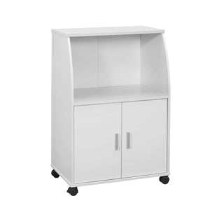 15.25" X 22" X 33" White Particle Board Laminate  Kitchen Cart