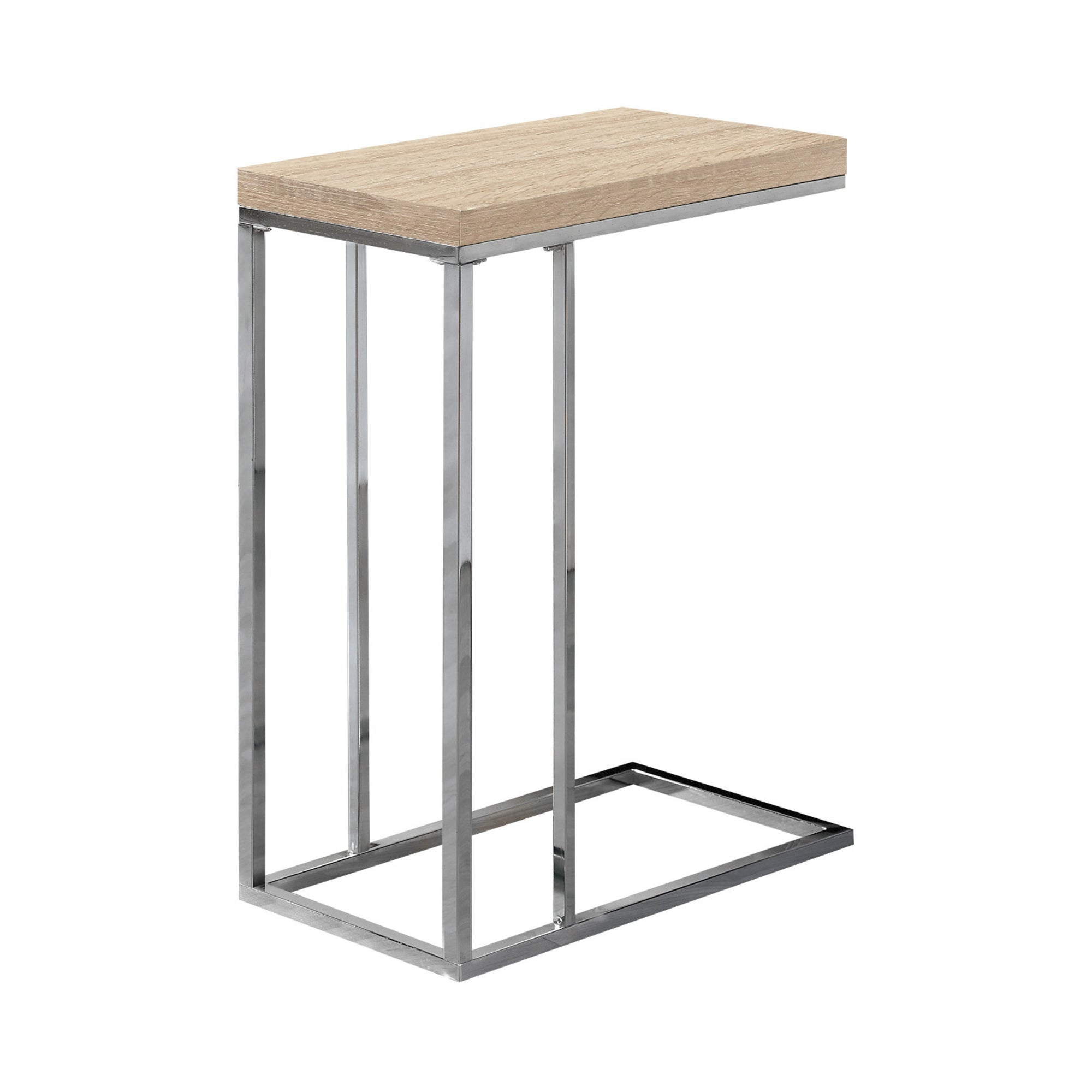 18.25" X 10.25" X 25.25" Natural Particle Board Metal  Accent Table