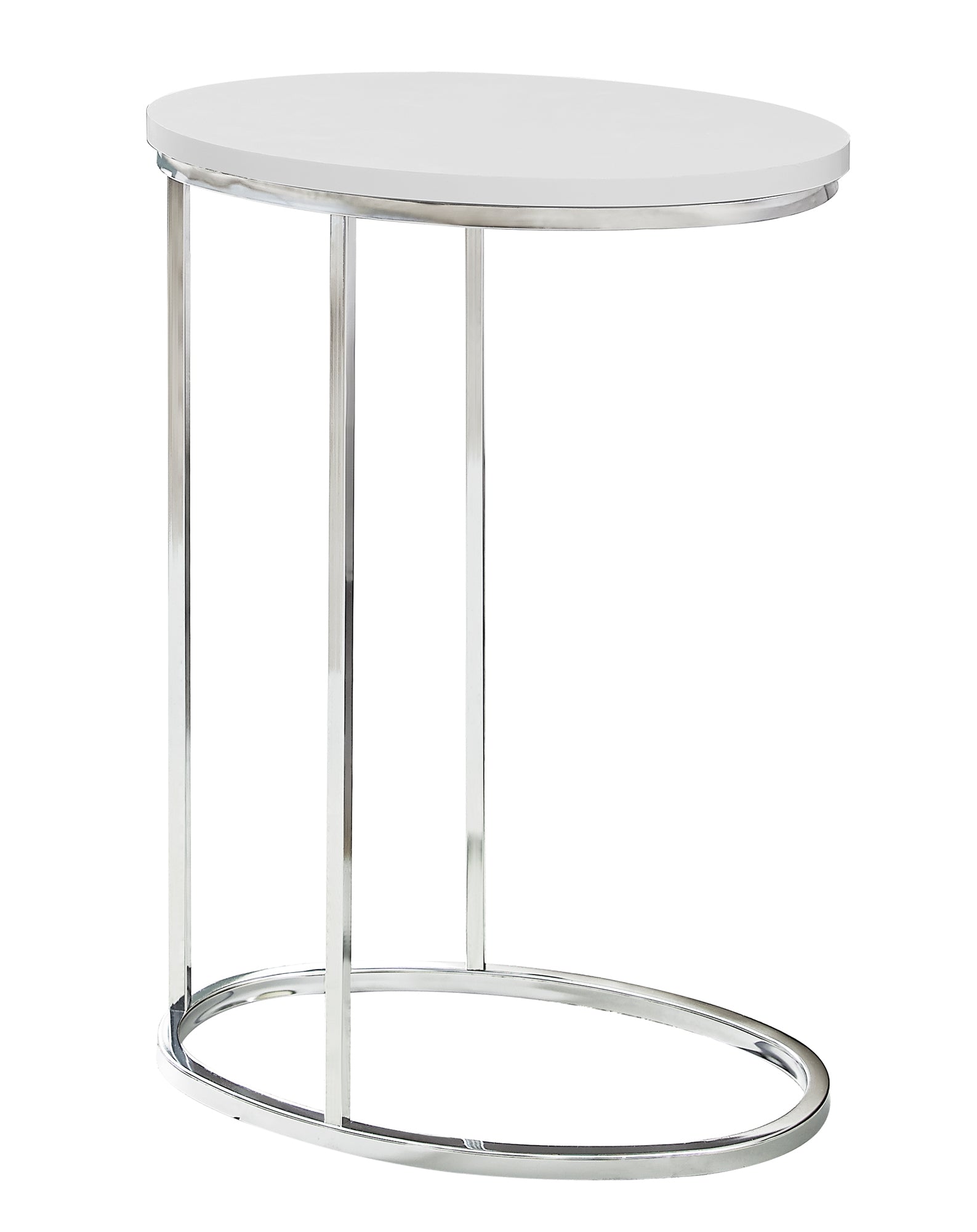 18.5" X 12" X 25" White Particle Board Metal Accent Table