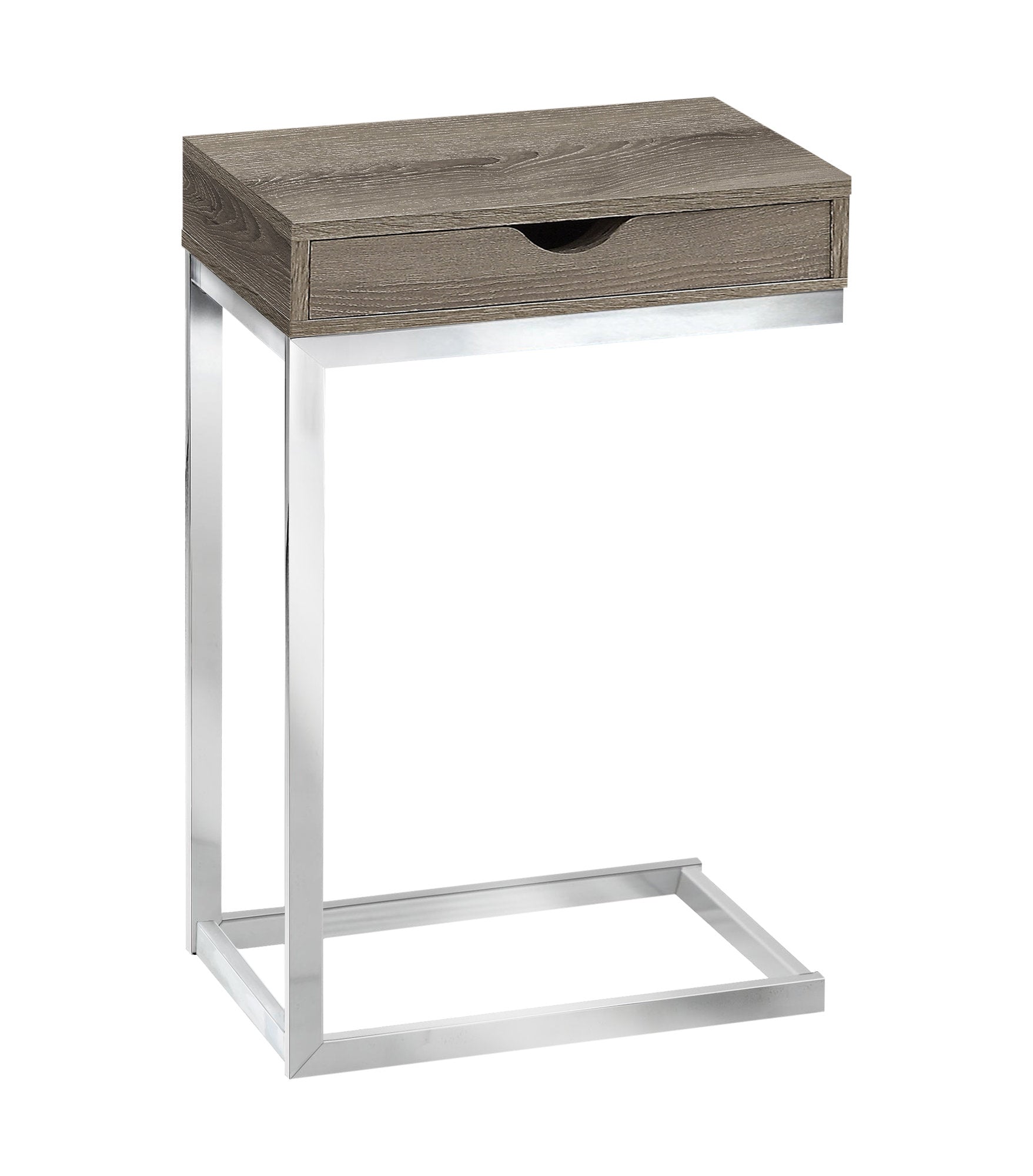 10.25" X 15.75" X 24.5" Dark Taupe Finish Metal Accent Table