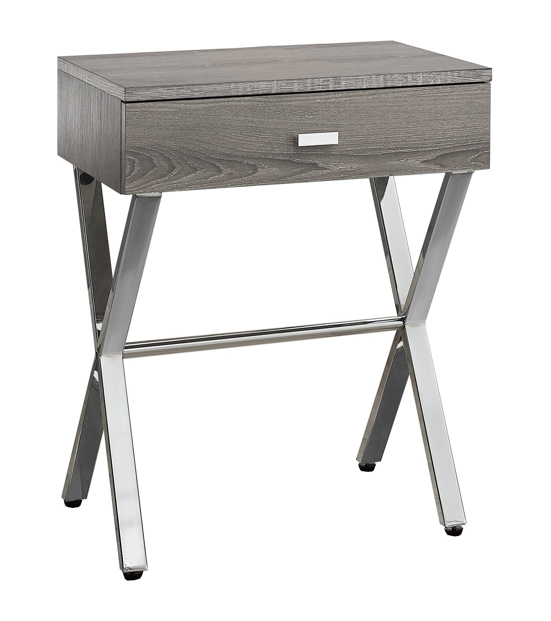 22" Black And Gray End Table With Drawer