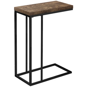 18.25" X 10.25" X 25.25" Brown and Black Particle Board Metal  Accent Table