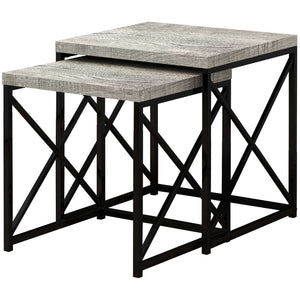 41" Black And Brown Nested Tables