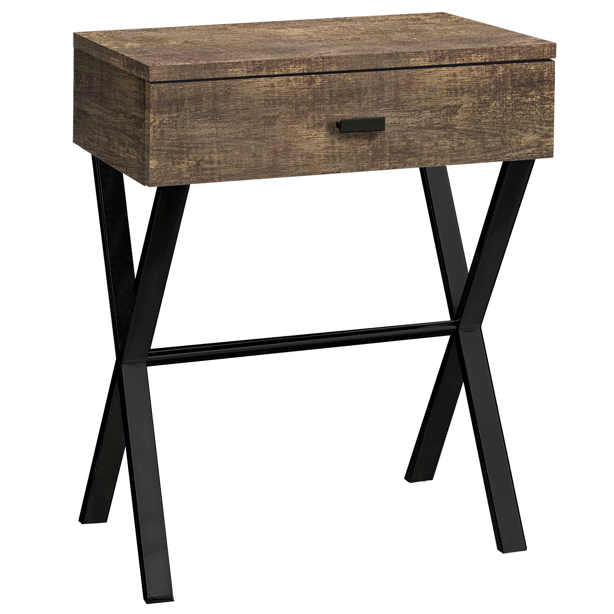 22" Black And Gray End Table With Drawer