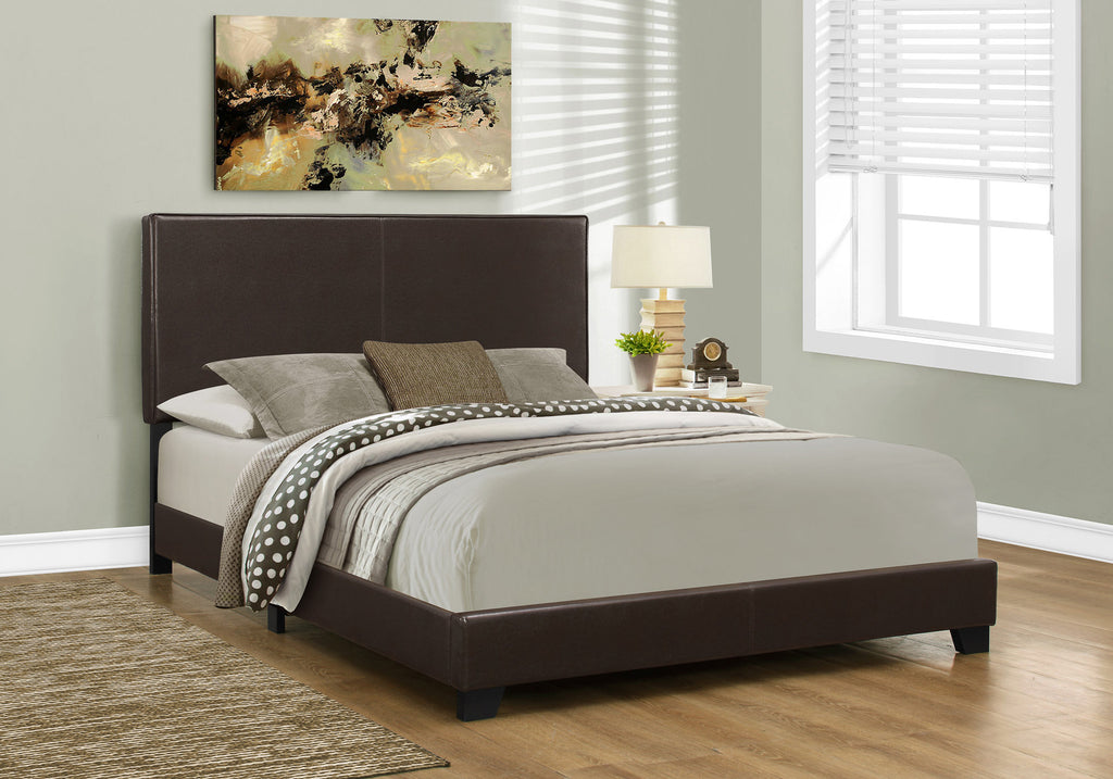 Brown Standard Bed Upholstered With Headboard - 99fab 