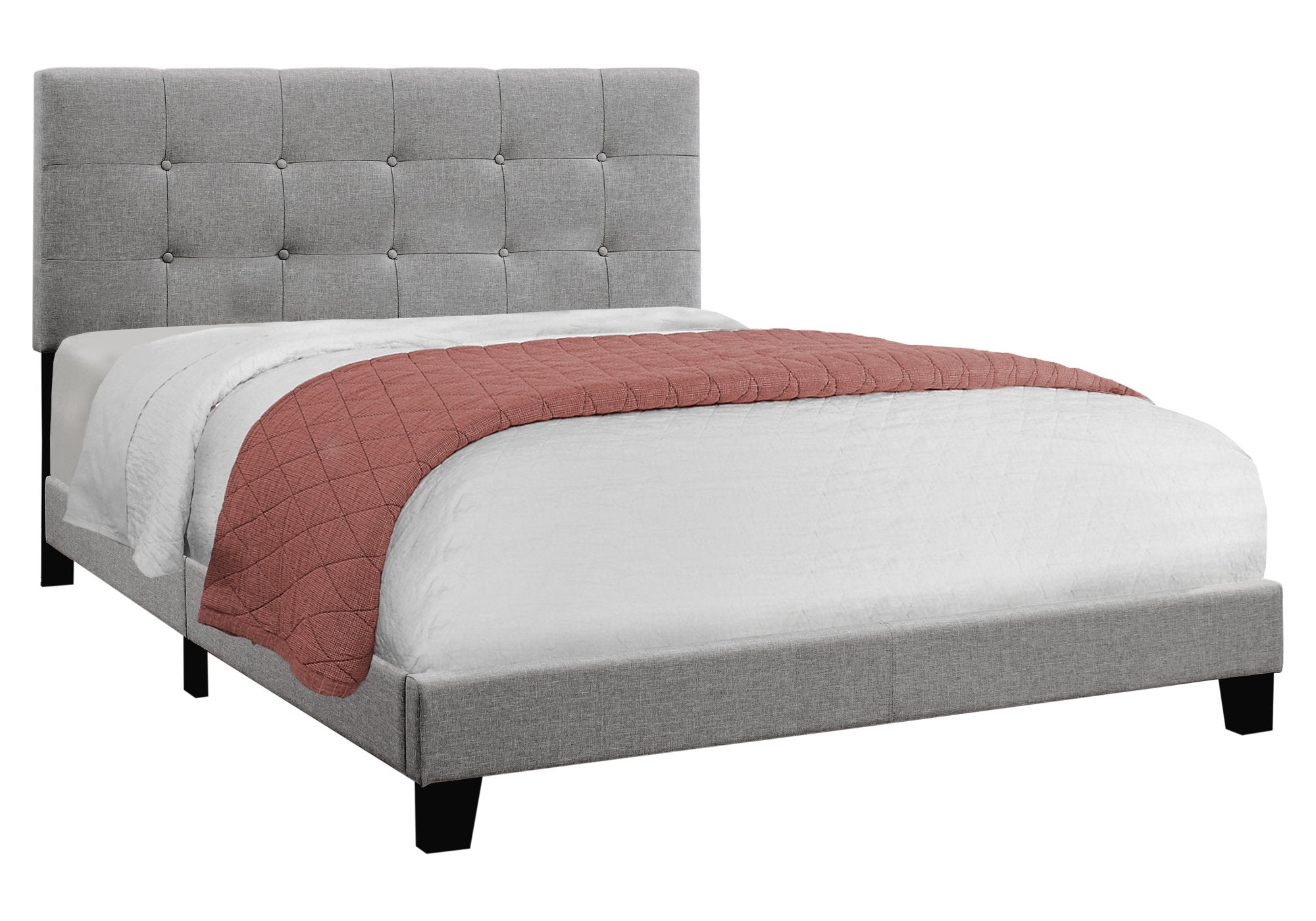 64.25" x 85.25" x 45" Beige Linen - Queen Size Bed