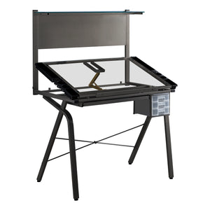 26" Adjustable Grey Rectangular Drafting Table