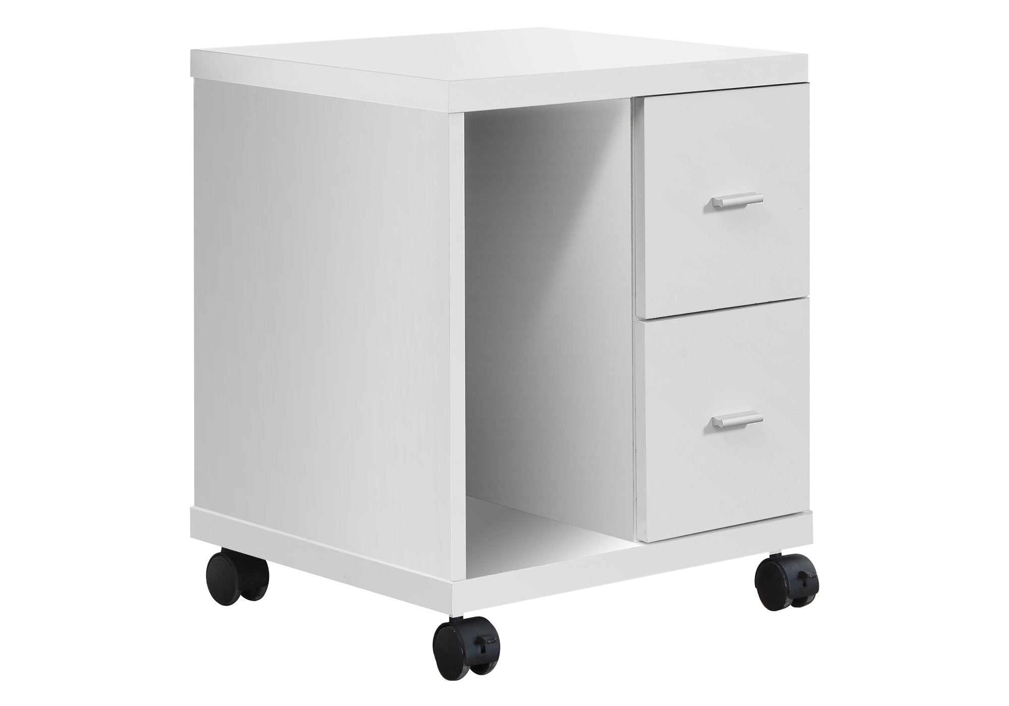 17.75" X 17.75" X 23" White Particle Board Hollow Core 2 Drawers  Office Cabinet