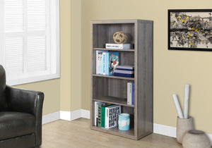 48" Taupe Four Tier Standard Bookcase