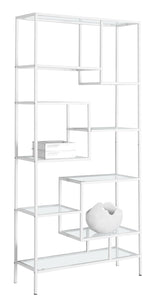 72" White Metal Nine Tier Etagere Bookcase