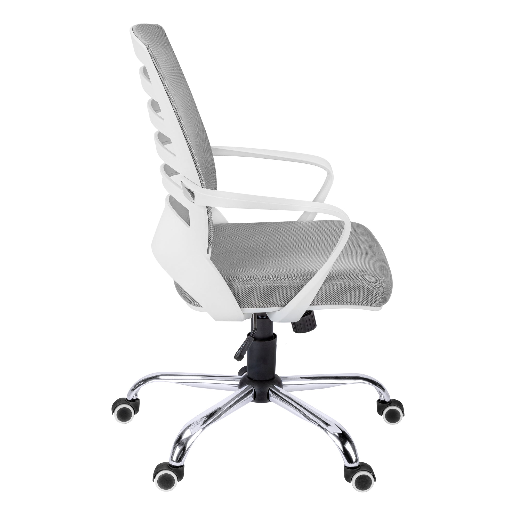 Black Polyester Seat Swivel Adjustable Task Chair Mesh Back Plastic Frame