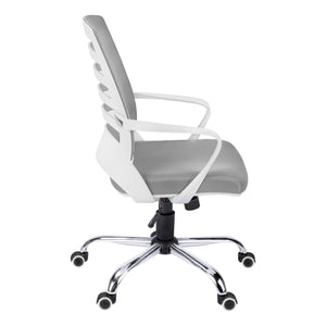 Black Polyester Seat Swivel Adjustable Task Chair Mesh Back Plastic Frame