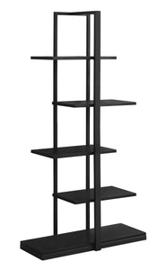 60" Taupe Metal Five Tier Etagere Bookcase