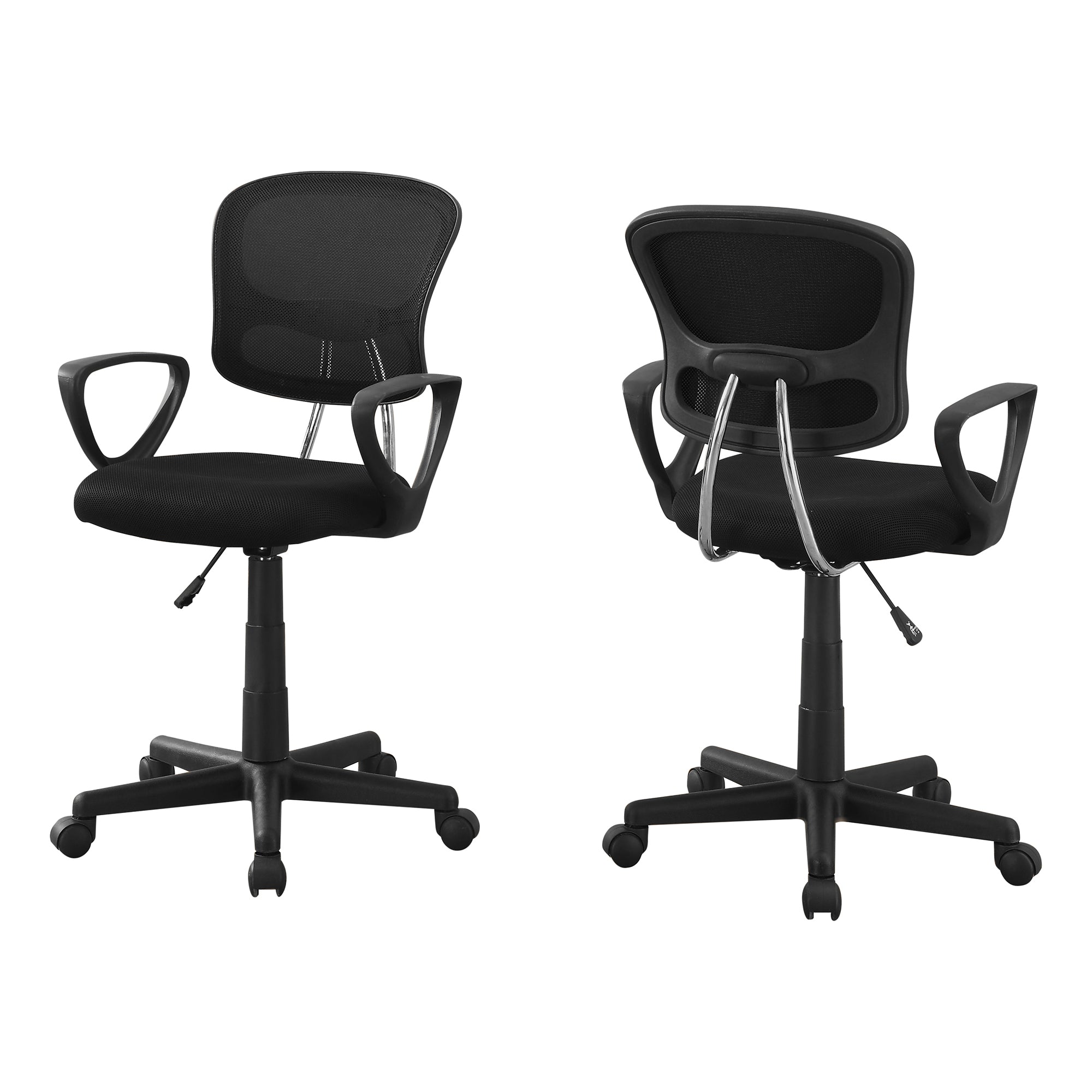 White Polyester Seat Swivel Adjustable Task Chair Mesh Back Plastic Frame