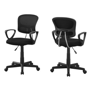 White Polyester Seat Swivel Adjustable Task Chair Mesh Back Plastic Frame