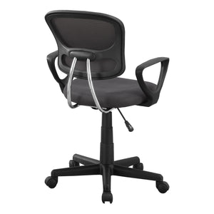 White Polyester Seat Swivel Adjustable Task Chair Mesh Back Plastic Frame