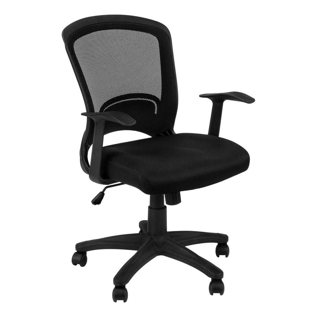 Black Polyester Seat Swivel Adjustable Task Chair Mesh Back Plastic Frame - 99fab 