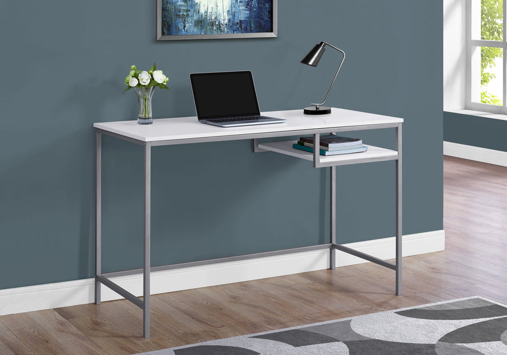 Sleek Chrome And Walnut Finish Computer Desk - 99fab 