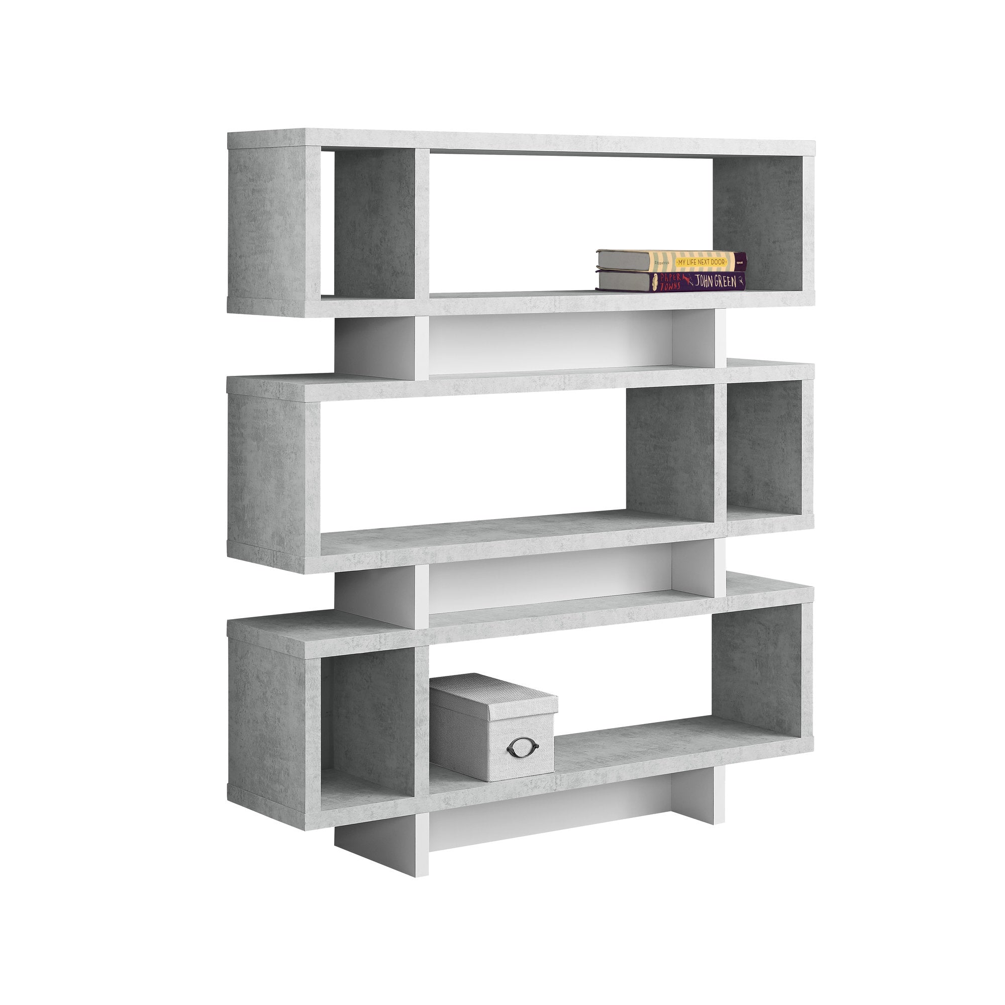 55" Gray Twelve Tier Floating Bookcase