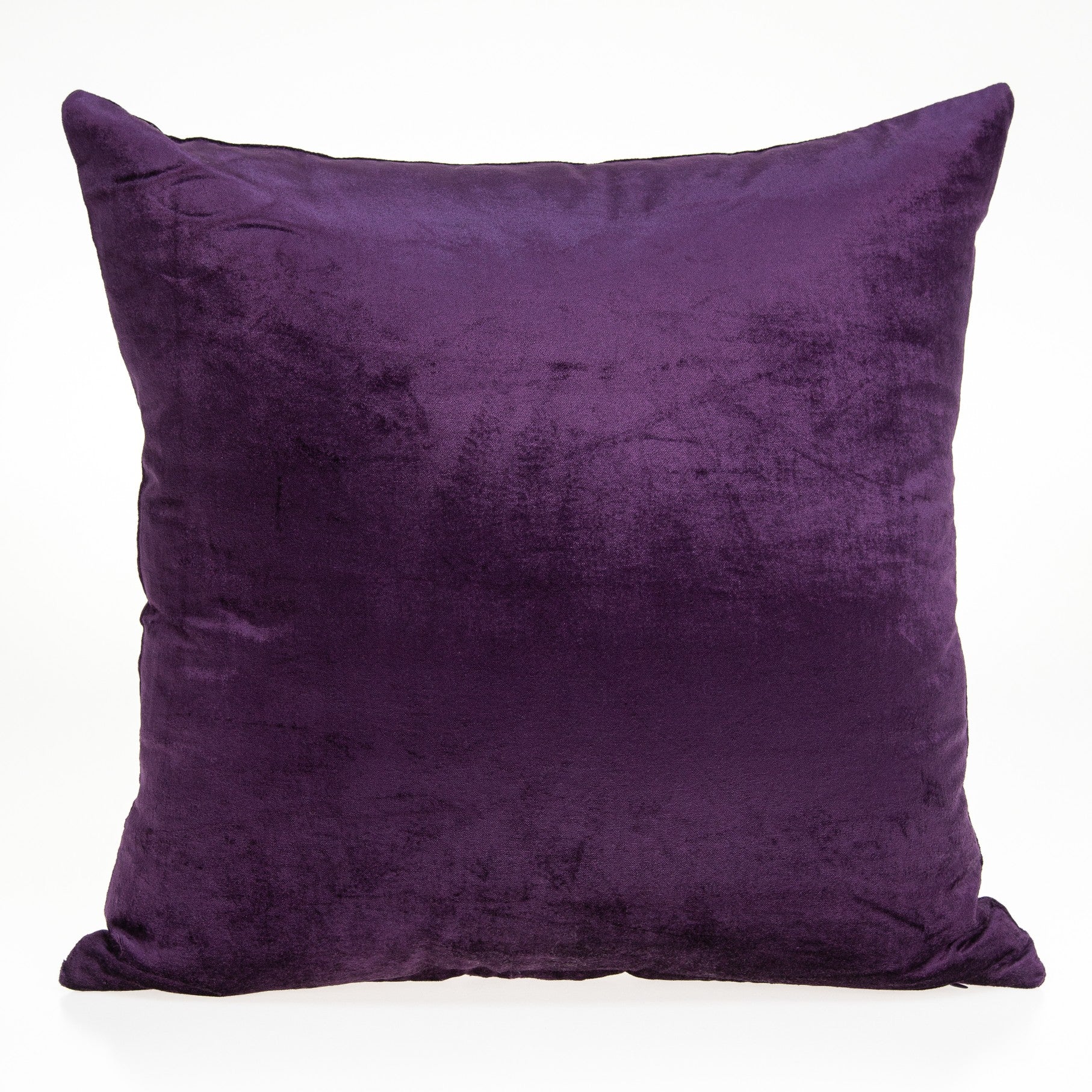 18" X 7" X 18" Transitional Purple Solid Pillow Cover With Poly Insert