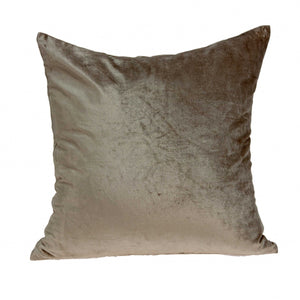 18" X 7" X 18" Transitional Taupe Solid Pillow Cover With Poly Insert