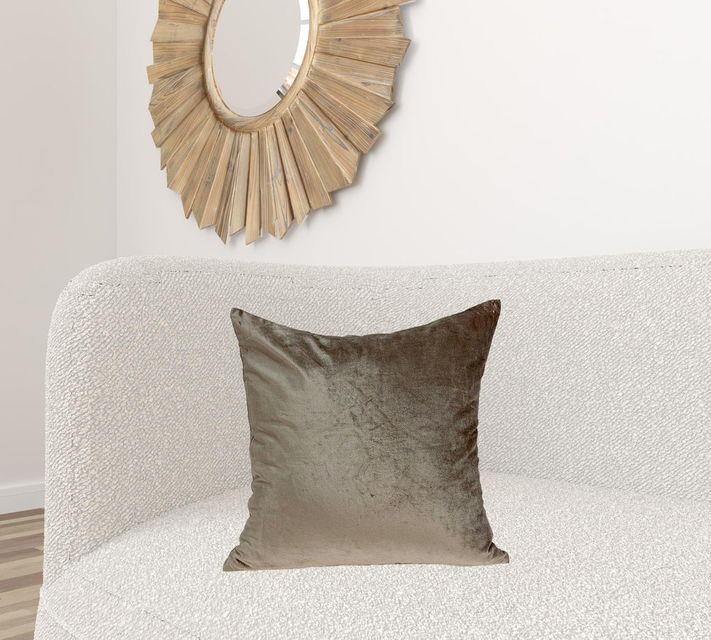 Super Soft Taupe Solid Decorative Accent Pillow - 99fab 