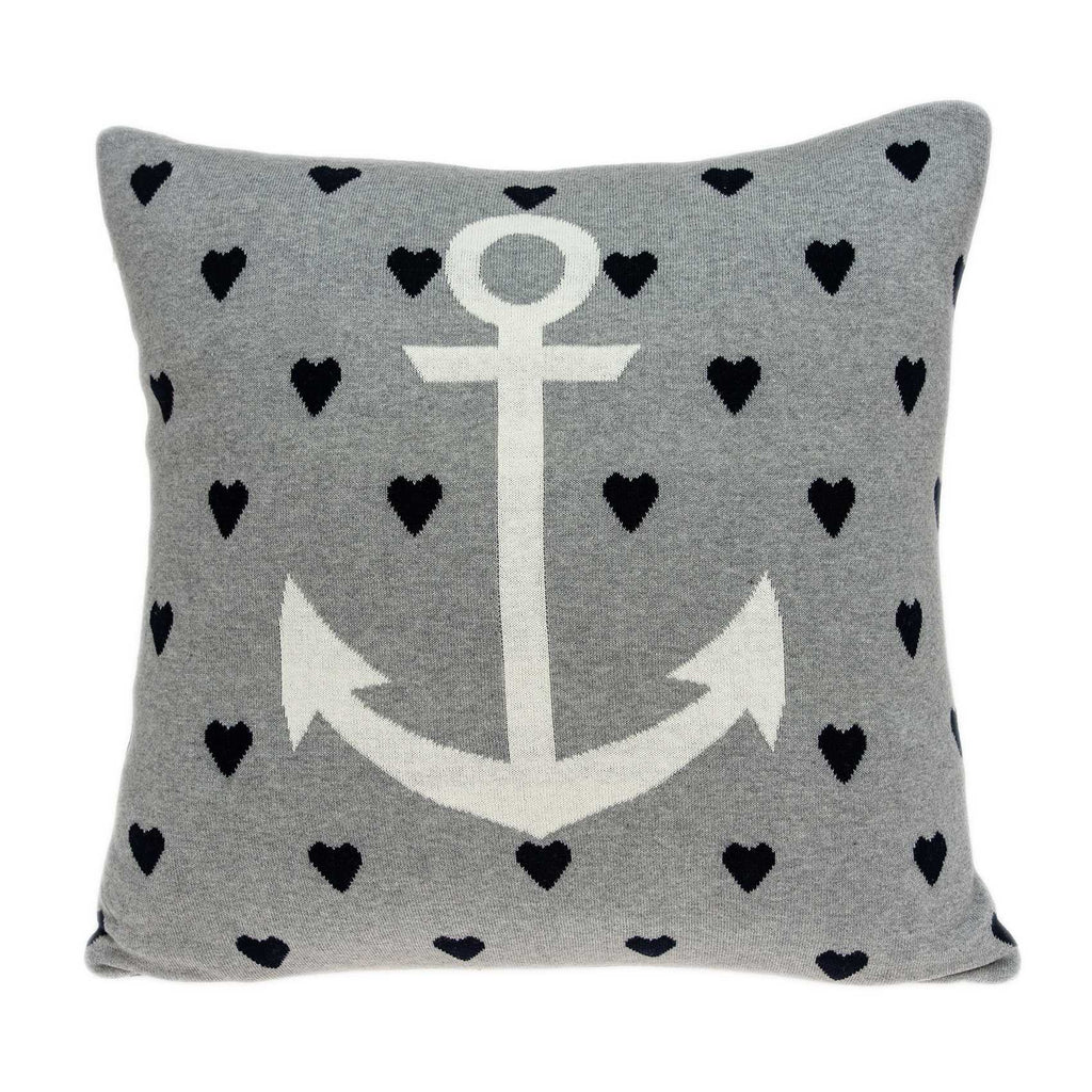 Casual Square Grey Nautical Anchor Accent Pillow - 99fab 