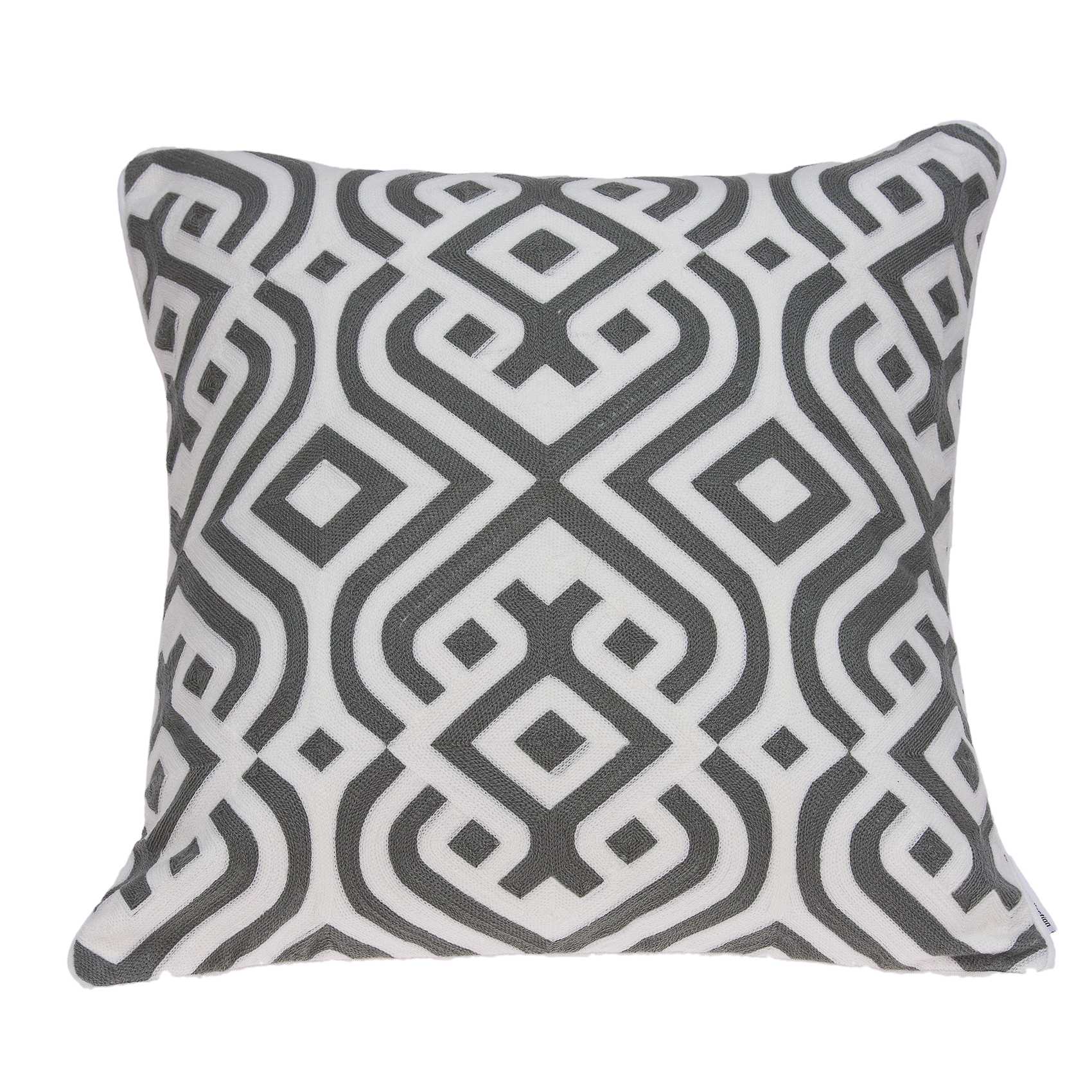 20" X 7" X 20" Gray And White Accent Pillow Cover With Poly Insert