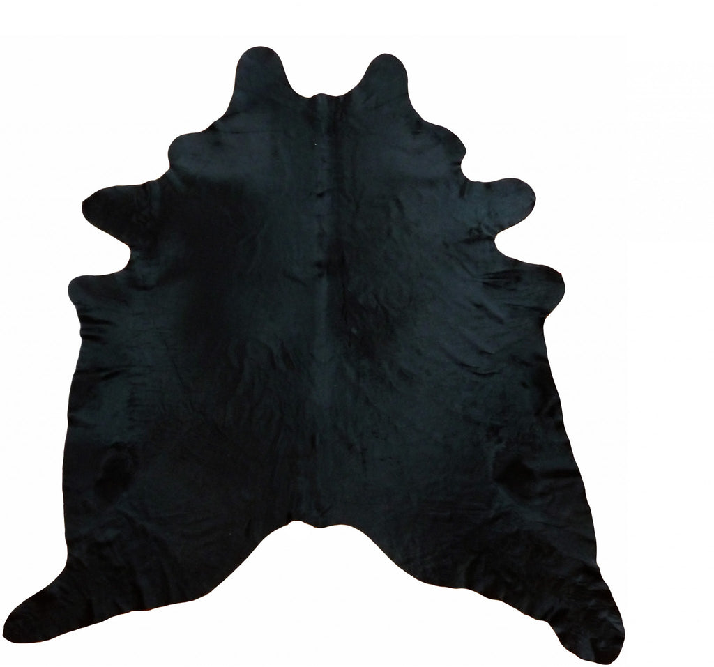 6.5 Ft  Black Dyed Brindled Cowhide Rug - 99fab 