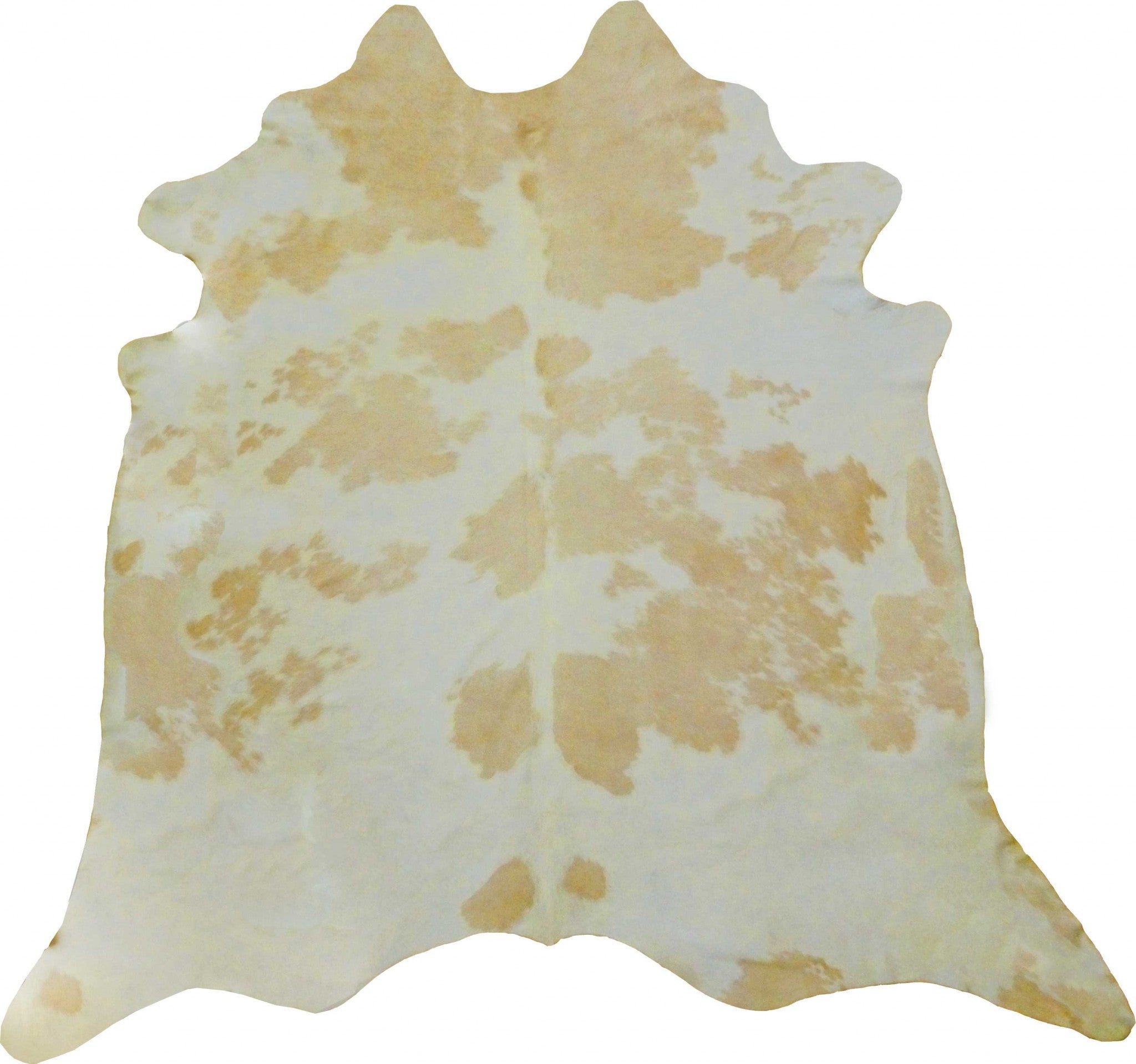 6.5' White And Tan Brazilian Natural Cowhide Area Rug