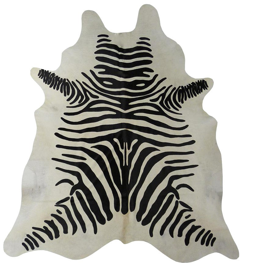 6 Ft Black And White Stenciled Cowhide Rug - 99fab 