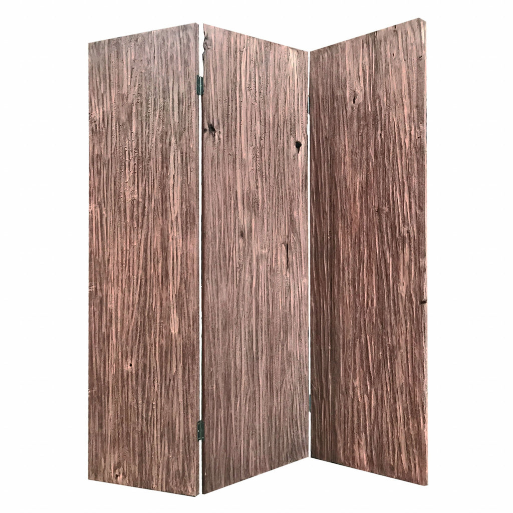 53 X 2 X 71 X 72 Brown Wood Woodland - 3 Panel Screen - 99fab 