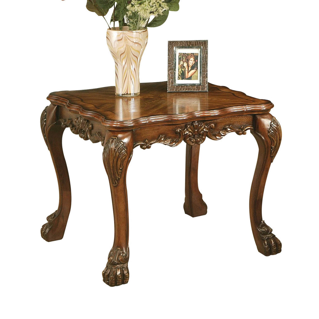 28' X 28' X 24' Cherry Oak Wood Poly Resin End Table - 99fab 