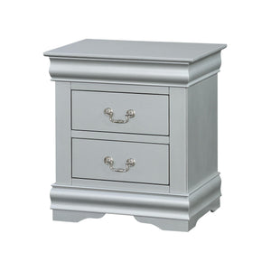 34" Antiqued White Three Drawers Solid Wood Nightstand