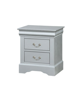 24" Platinum Two Drawers Nightstand