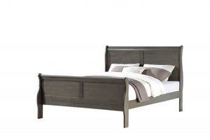 80" X 90" X 47" Dark Gray Wood Eastern King Bed