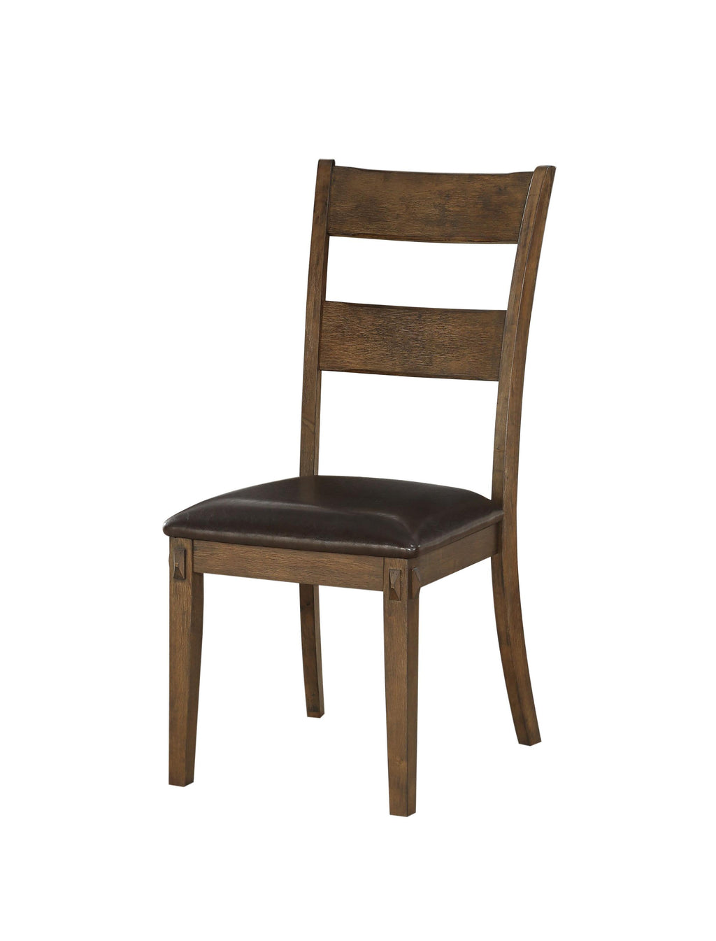 Set Of Two Dark Oak Rubberwood Ladder Back Dining Chairs - 99fab 
