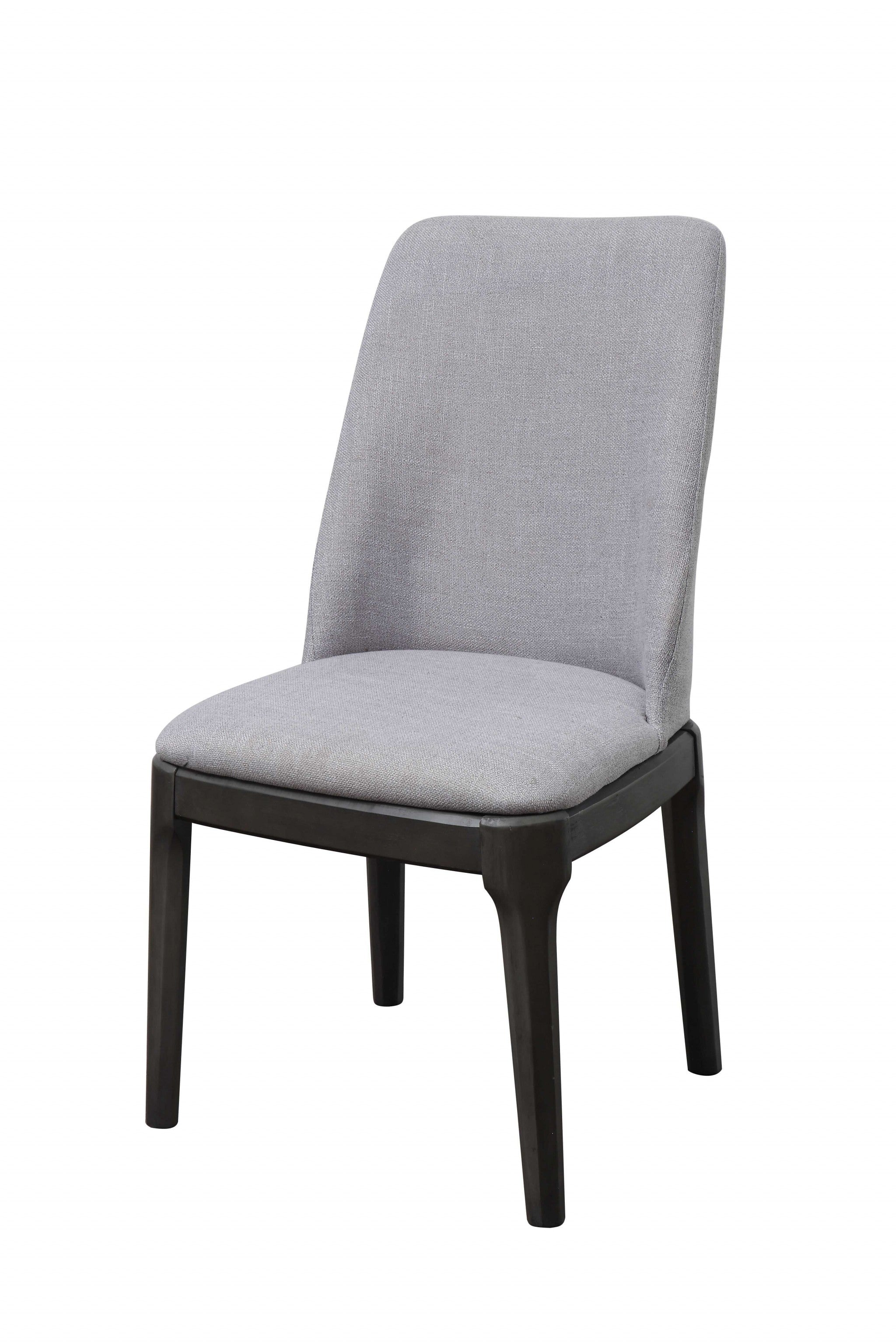 23" X 21" X 39" Light Gray Linen Upholstered Seat And Oak Wood Side Chair