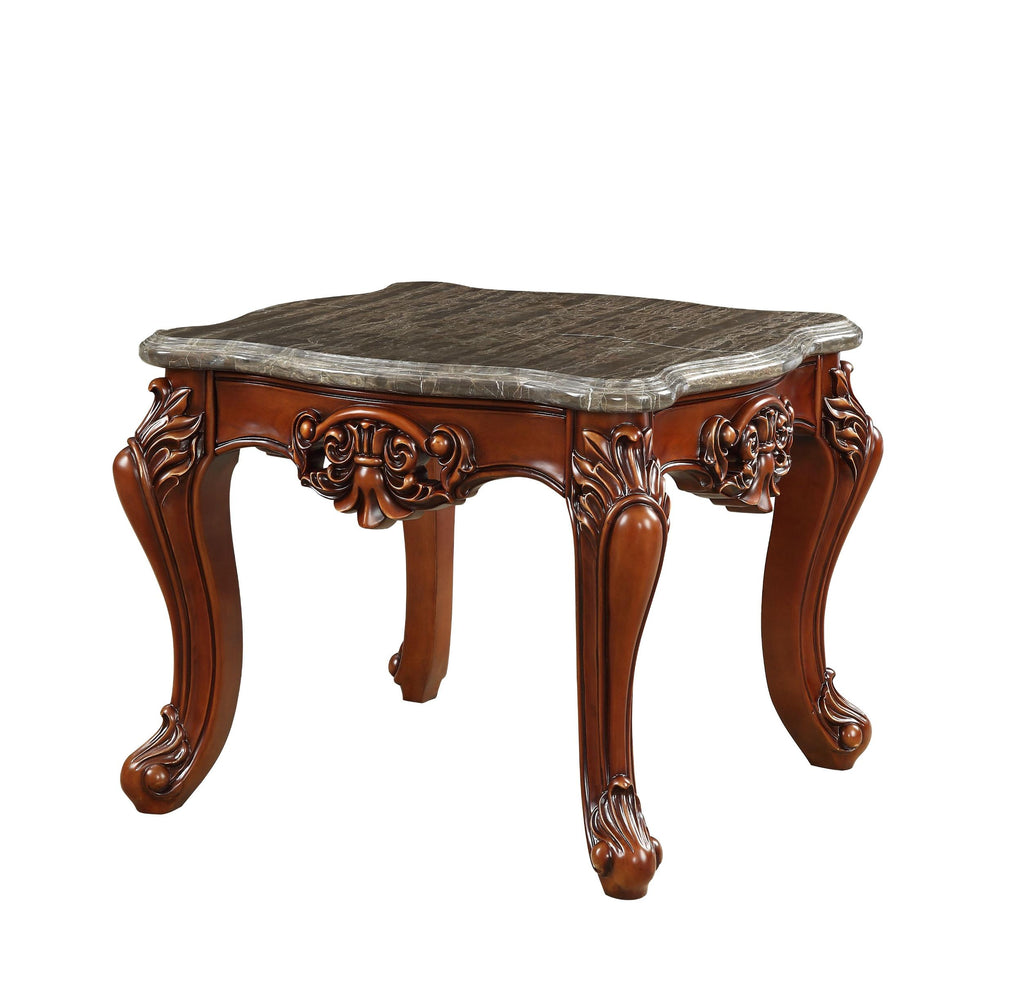 30' X 30' X 25' Marble Walnut Wood End Table - 99fab 