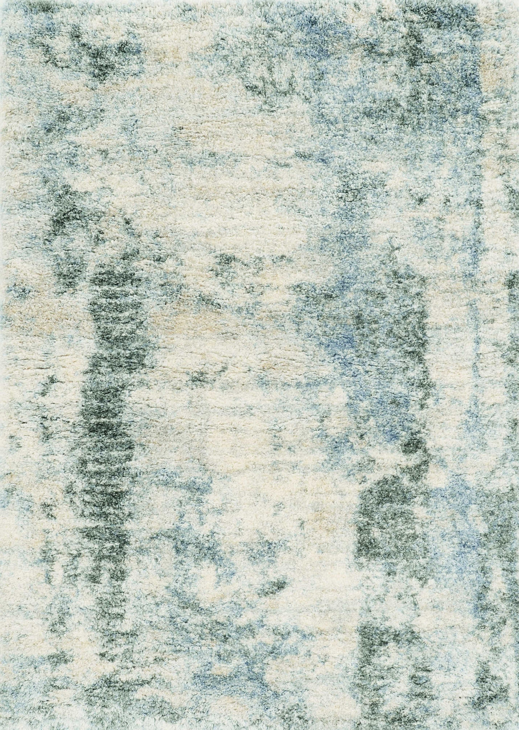 8'X10' Ivory Blue Machine Woven Abstract Indoor Area Rug - 99fab 