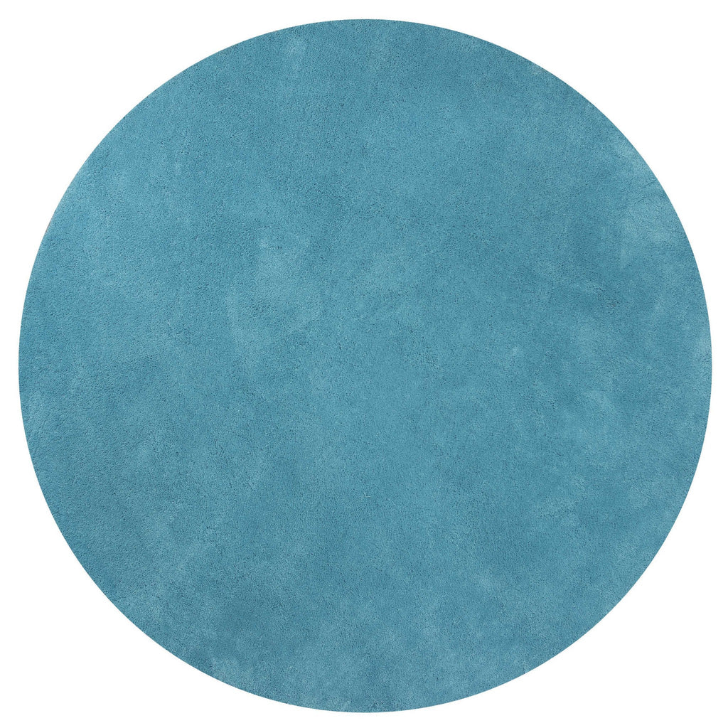 8' Round  Polyester Highlighter Blue Area Rug - 99fab 