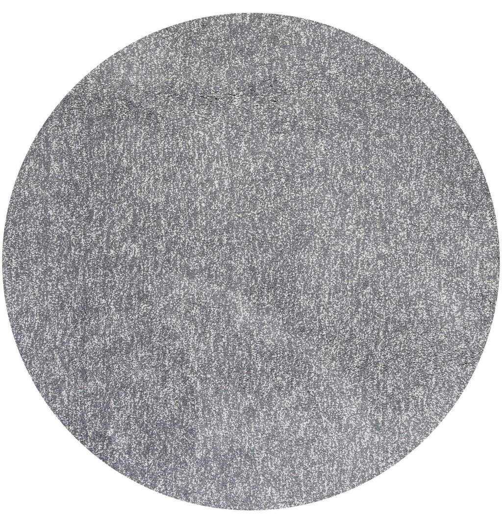 8' Grey Heather Round Indoor Shag Rug - 99fab 