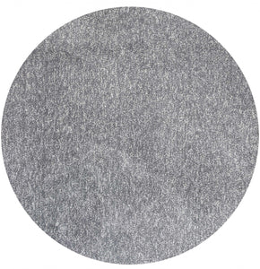 8' Grey Heather Round Indoor Shag Rug