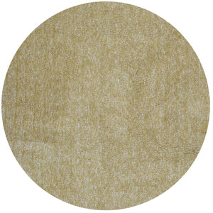 8' Round  Polyester Yellow Heather Area Rug