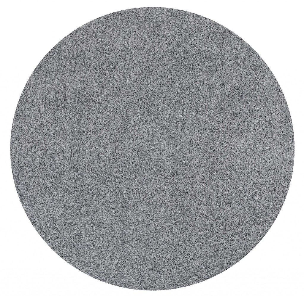 8' Round  Polyester Grey Area Rug - 99fab 