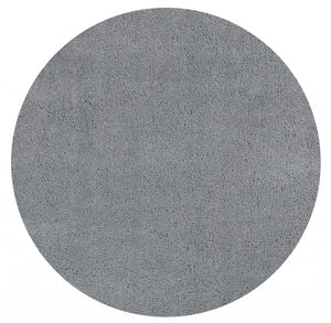 8' Round  Polyester Grey Area Rug