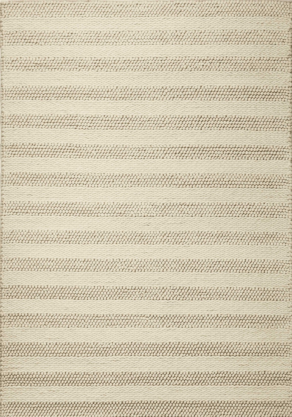 5'X7' White Ivory Hand Woven Knobby Cornish Stripe Indoor Area Rug - 99fab 