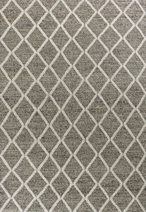 5'X7' Dark Grey Hand Woven Diamond Pattern Indoor Area Rug