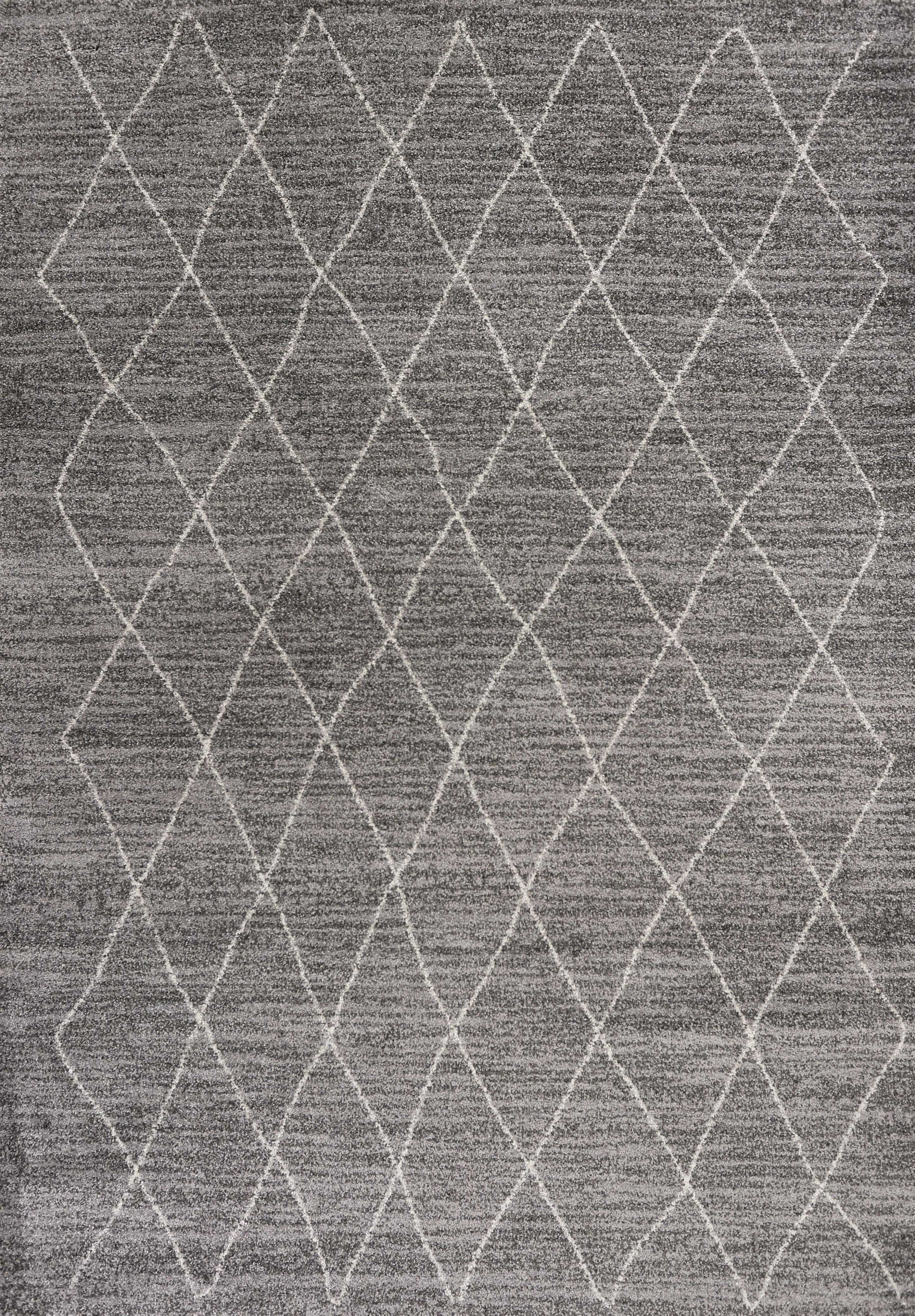 8'X11' Grey Machine Woven Geometric Indoor Area Rug