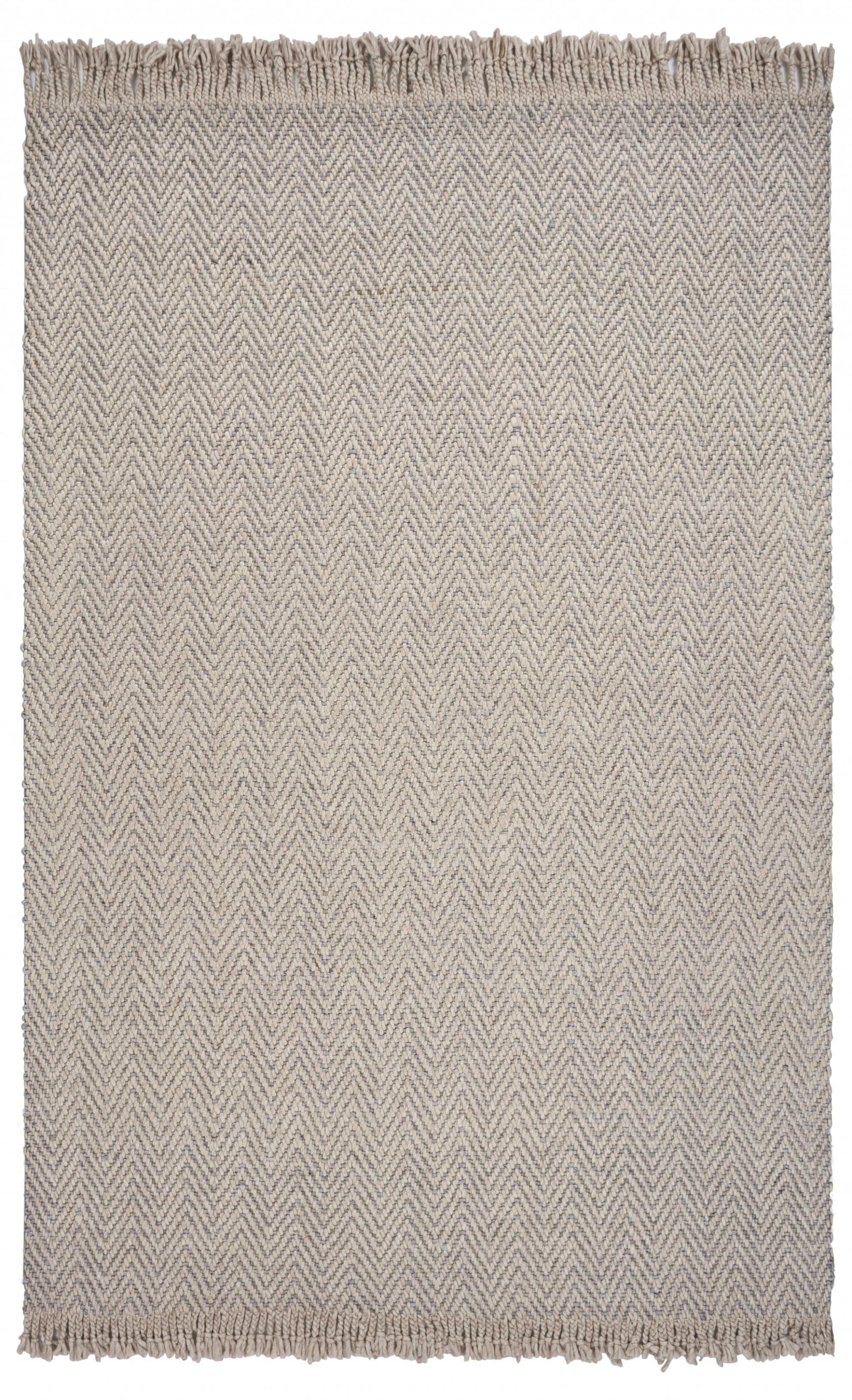 8'X10' Oatmeal Beige Hand Woven Herringbone Indoor Area Rug